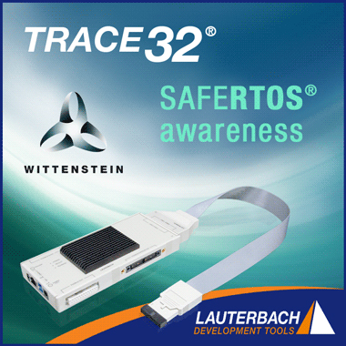 Lauterbach announces SAFERTOS awareness from TRACE32